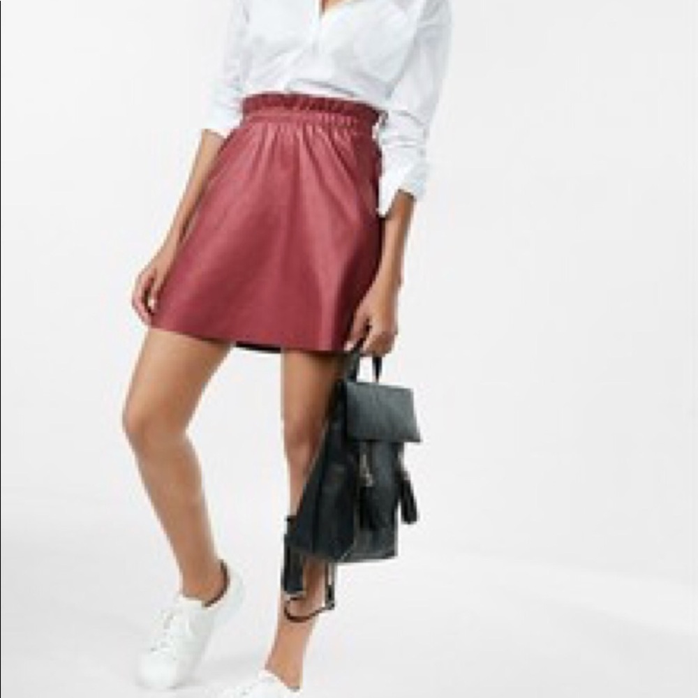 NWOT Express High Waisted Faux Leather Mini Skirt